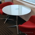 36 in Steelcase Frosted Glass Table